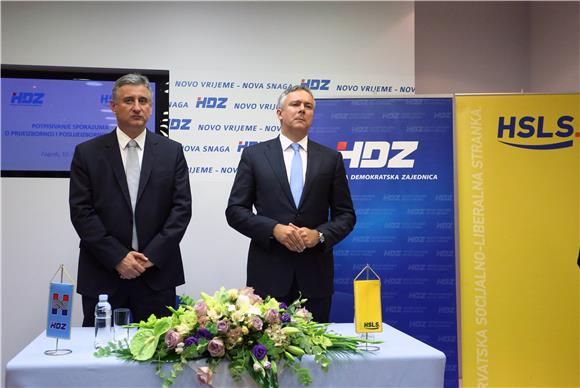 HDZ i HSLS potpisale koalicijski sporazum