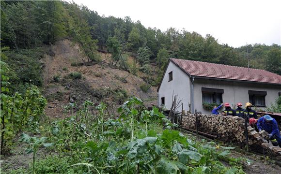 Klizište oštetilo kuću u mjestu Rude kod Samobora