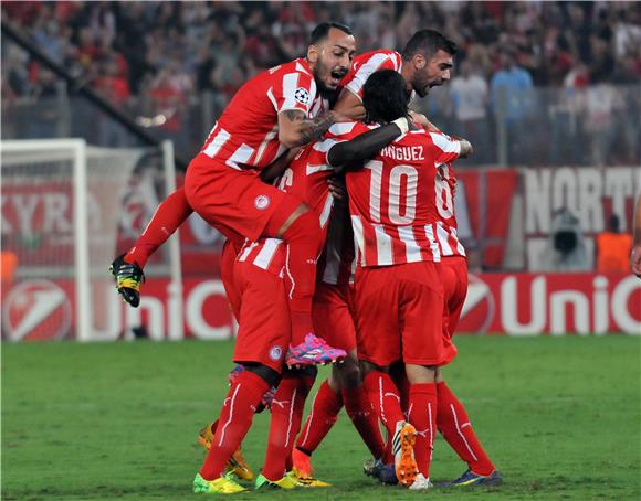 GREECE SOCCER CHAMPIONS LEAGUE OLYMPIACOS-CLUB ATLETICO DE MADRI