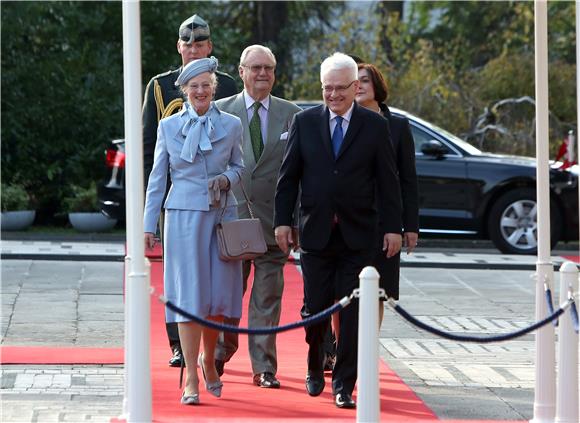 Margareta II. na Pantovčaku počela posjet Hrvatskoj