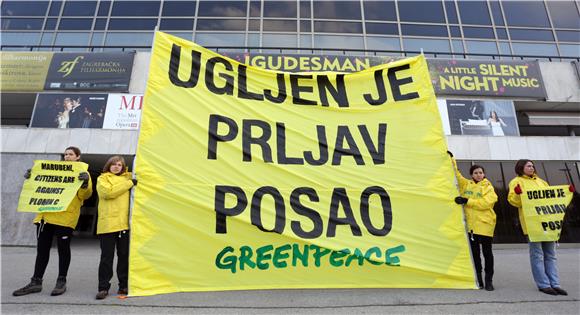 Prosvjedna akcija Greenpeacea protiv izgradnje Plomina C