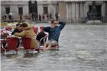 ITALY VENICE FLOODS IN ST MARKS SQUARE