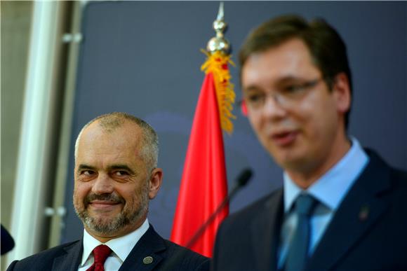 Incident marks historic meeting between Serbian, Albanian premiers