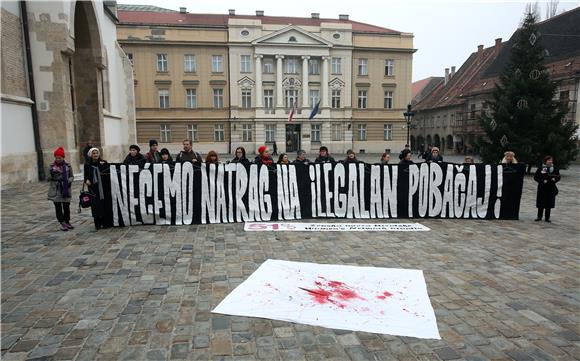 Prosvjed Ženske mreže 'Nećemo natrag na ilegalan pobačaj'