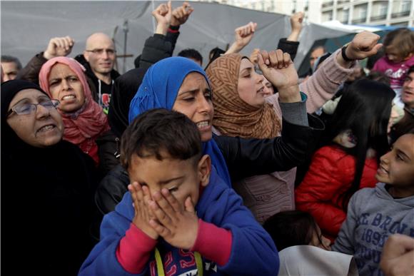 GREECE SYRIAN REFUGEES PROTEST