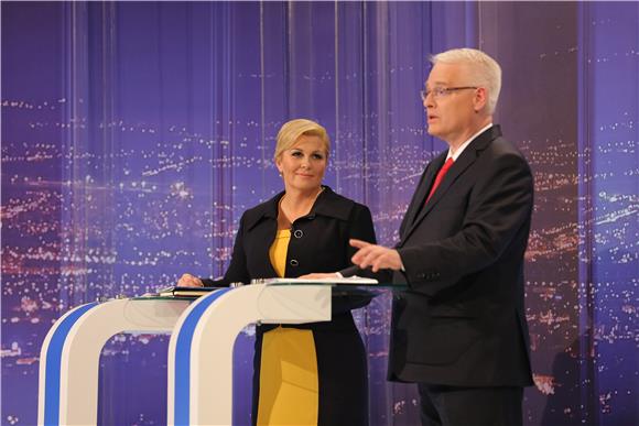 Sučeljavanje predsjedničkih kandidata Ive Josipovića i Kolinde Grabar-Kitarović na Novoj TV 