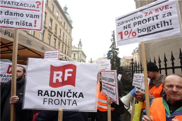 Prosvjed Radničke fronte protiv privatizacije Imunološkog zavoda