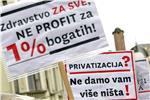 Prosvjed Radničke fronte protiv privatizacije Imunološkog zavoda