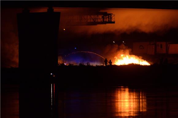 POLAND WARSAW BRIDGE FIRE