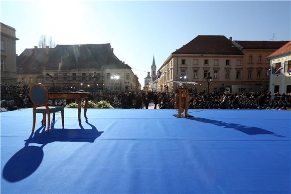 Zagreb's St. Mark's square ready for presidential inauguration