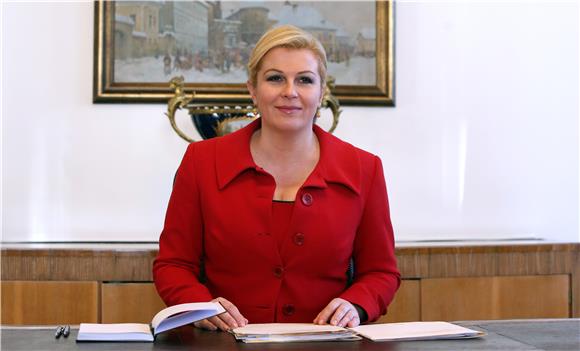 President Grabar-Kitarovic begins her first day in office