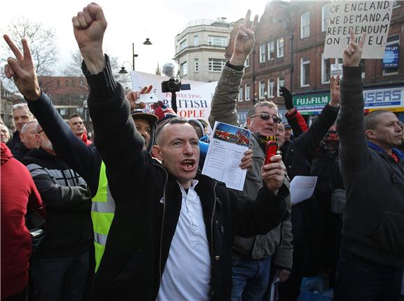 BRITAIN NEWCASTLE PEGIDA DEMOSTRATION 