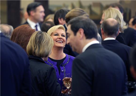 Croatian president gives reception for foreign diplomats