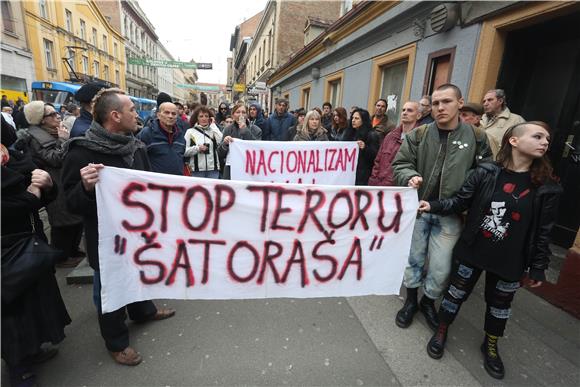 Two groups of protesters block downtown Zagreb