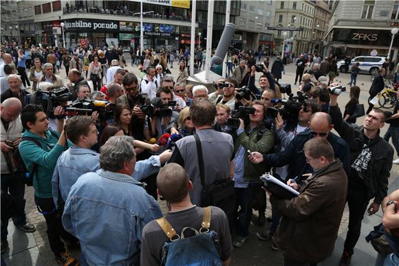 Prosvjed pokreta 'Occupy Croatia' na Trgu bana Jelačića 