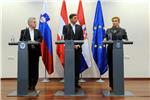 Konferencija za medije nakon trilateralnog sastanka Kitarović-Pahor-Fischer