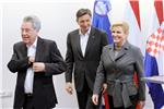 Konferencija za medije nakon trilateralnog sastanka Kitarović-Pahor-Fischer