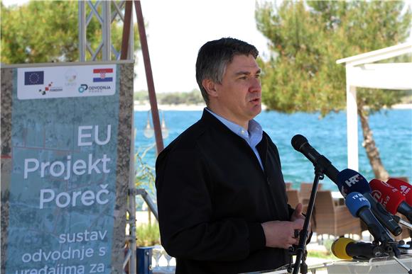 Poreč: Premijer Milanović na početku radova za sustav odvodnje