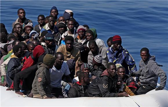 AT SEA MEDITERRANEAN MIGRANTS RESCUED