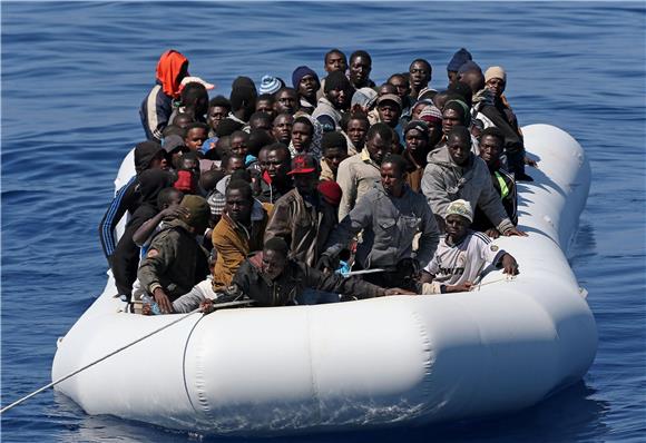 AT SEA MEDITERRANEAN MIGRANTS RESCUED