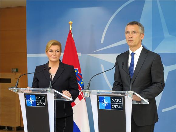 Croatian president visits NATO, pledges more defence spending