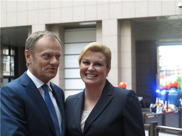 Kolinda Grabar-Kitarović  s predsjednikom Europskog vijeća Donaldom Tuskom