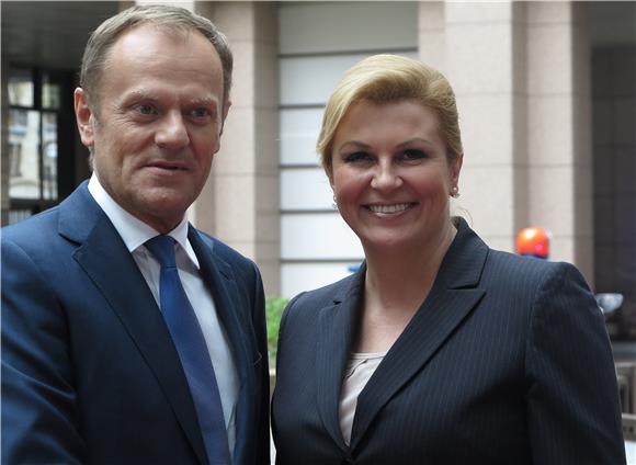 Kolinda Grabar-Kitarović  s predsjednikom Europskog vijeća Donaldom Tuskom