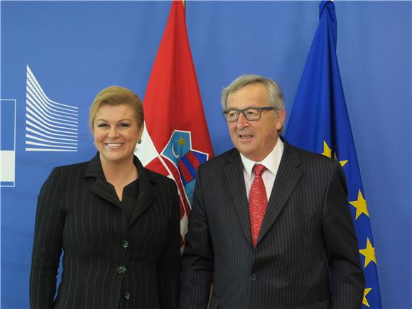 Kolinda Grabar Kitarović s Jeanom-Claudeom Junckerom