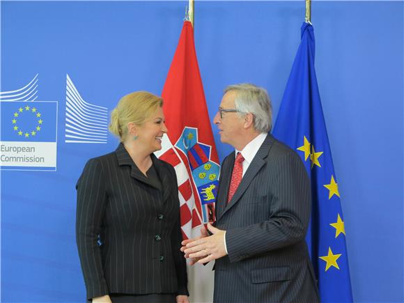 Kolinda Grabar Kitarović s Jeanom-Claudeom Junckerom