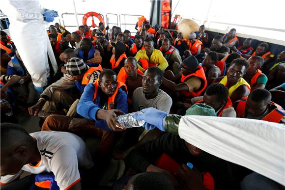 AT SEA ITALY MALTA MIGRATION 