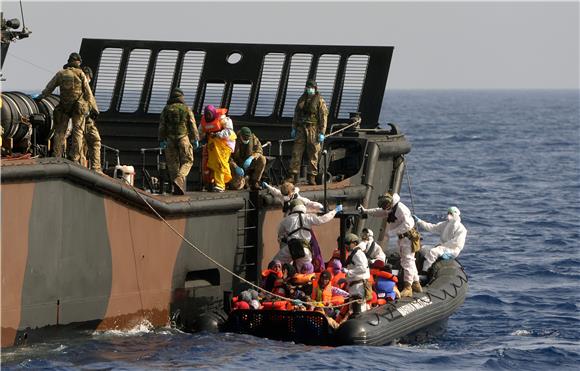 AT SEA ITALY MIGRATION LIBYA 