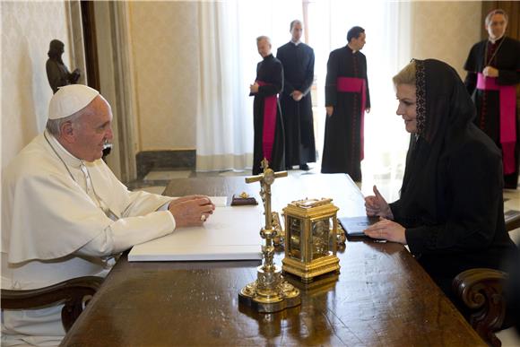 VATICAN POPE FRANCIS PRIVATE AUDIENCE CROATIA