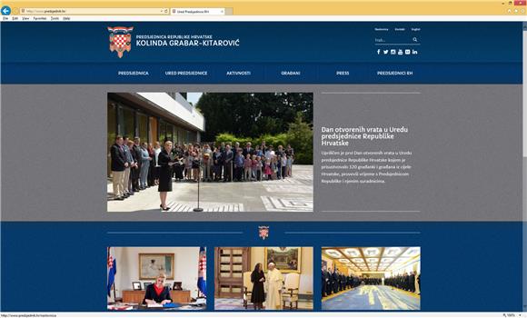 Ured predsjednice Republike ima novu web stranicu