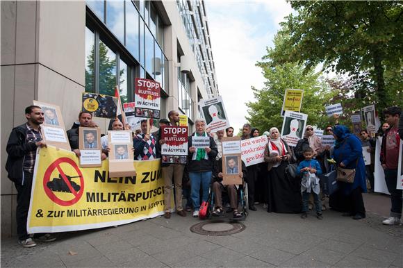 GERMANY PROTEST MANSOUR ARREST 