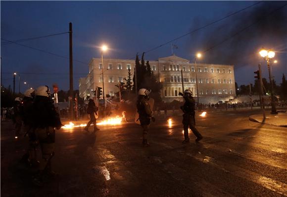 GREECE PARLIAMENT BAILOUT VOTE PROTEST CLASHES