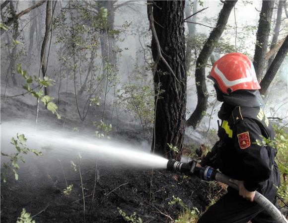 Brač: vatrogasci se bore s požarom u uvali Konjska