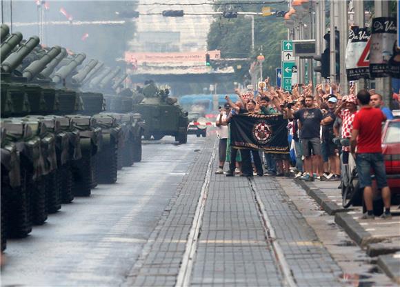 Generalna proba vojnog mimohoda povodom obilježavanja 20. obljetnice Oluje