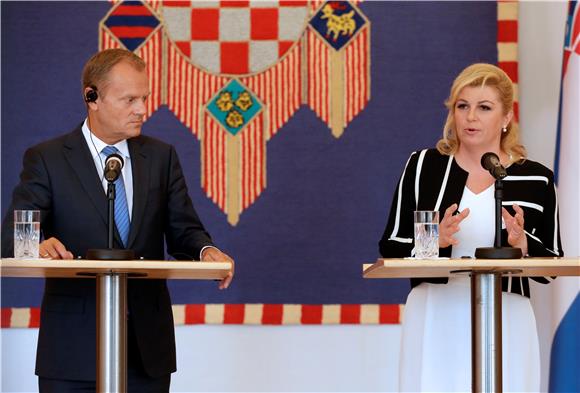 Izjave za medije nakon sastanka Kolinde Grabar-Kitarović i Donalda Tuska