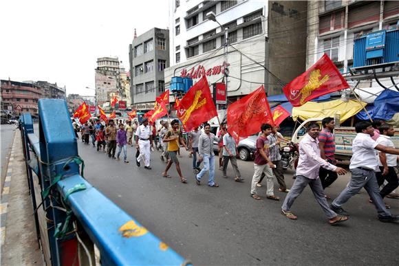 INDIA TRADE UNIONS STRIKE