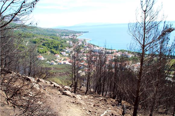 Ugašen požar u Tučepima, saniraju se štete na dalekovodima