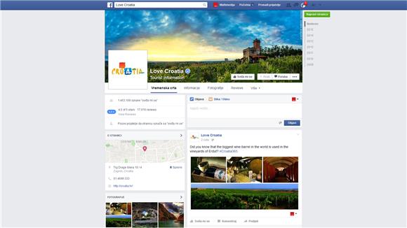 Visok rang LoveCroatia HTZ-a na Facebooku