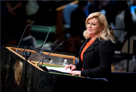 Croatian president addresses UN, calls for solidarity, dialogue and education