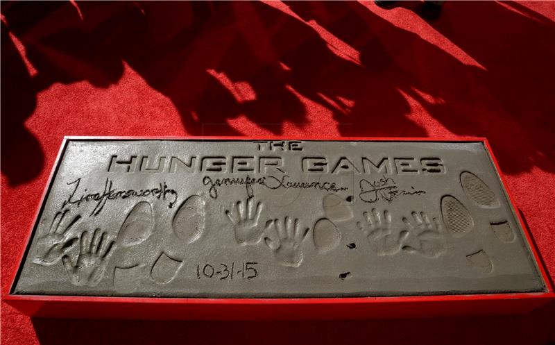 USA CINEMA HUNGER GAMES STARS CEMENT CEREMONY