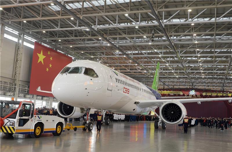 CHINA AIR TRANPSORT FIRST C919 ROLL OFF