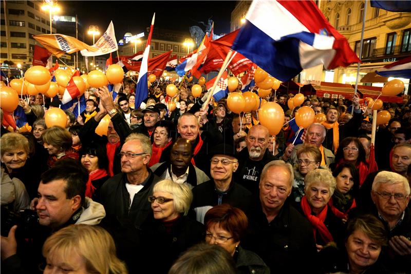 IZBORI 2015. Zagreb: Središnji predizborni skup koalicije 'Hrvatska raste'