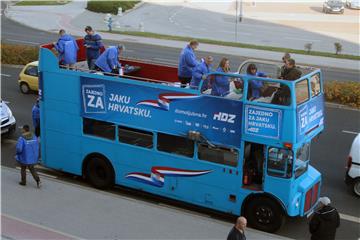 U Areni Zagreb u tijeku podizanje pozornice za glavni predizborni skup Domoljubne koalicije