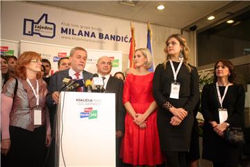 Doček prvih izbornih rezultata u stožeru Stranke rada i solidarnosti - Bandić Milan 365