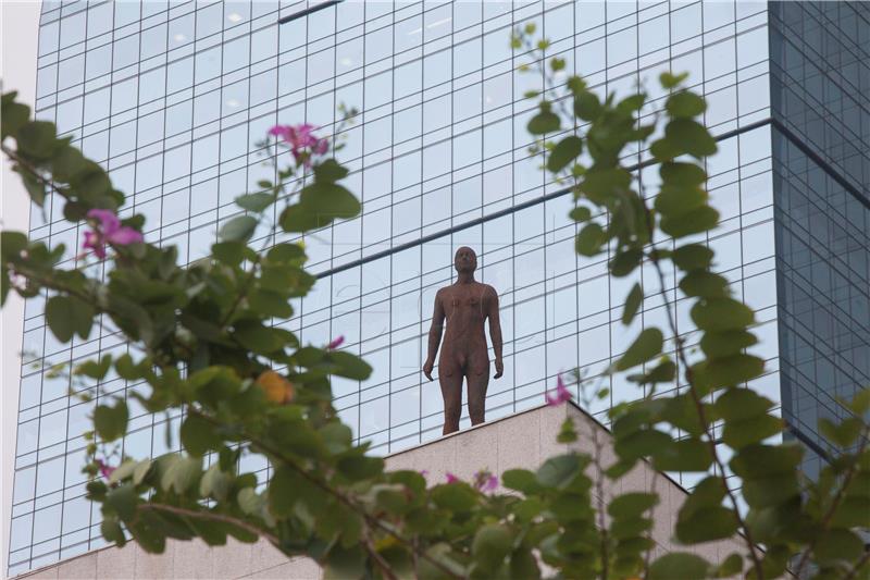 CHINA HONG KONG BRITISH ARTIST ANTHONY GORMLEY INSTALLATION