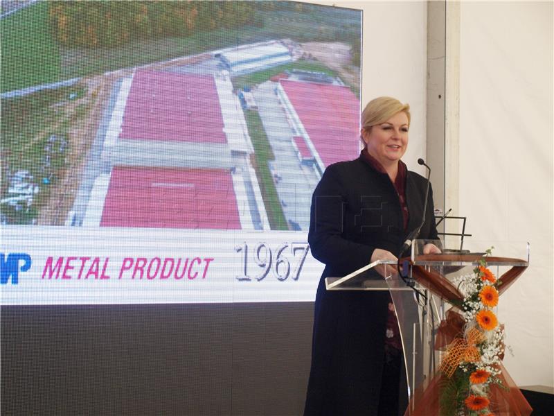 Kolinda Grabar-Kitarović na svečanosti dovršetka projekta izgradnje pogona u Brezničkom Humu 