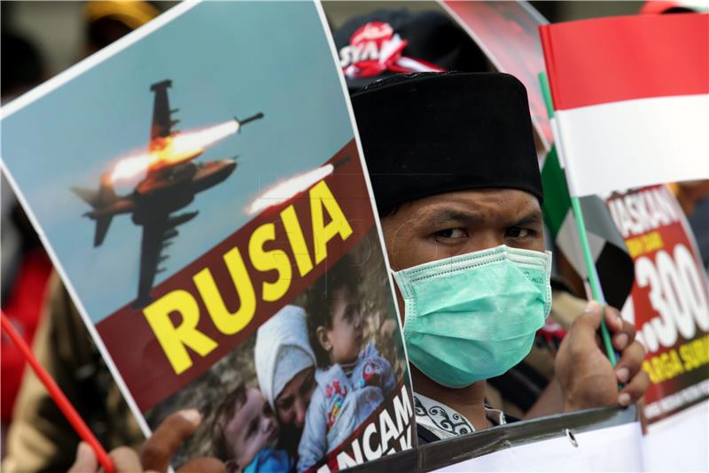 INDONESIA PROTEST RUSSIA SYRIA CONFLICT